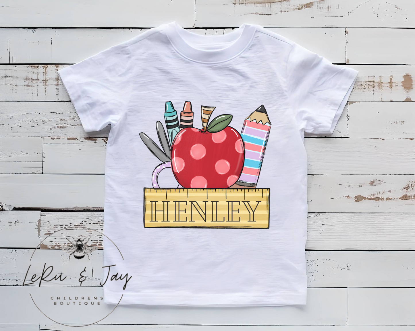 Customizable Red Apple Back to School Tee