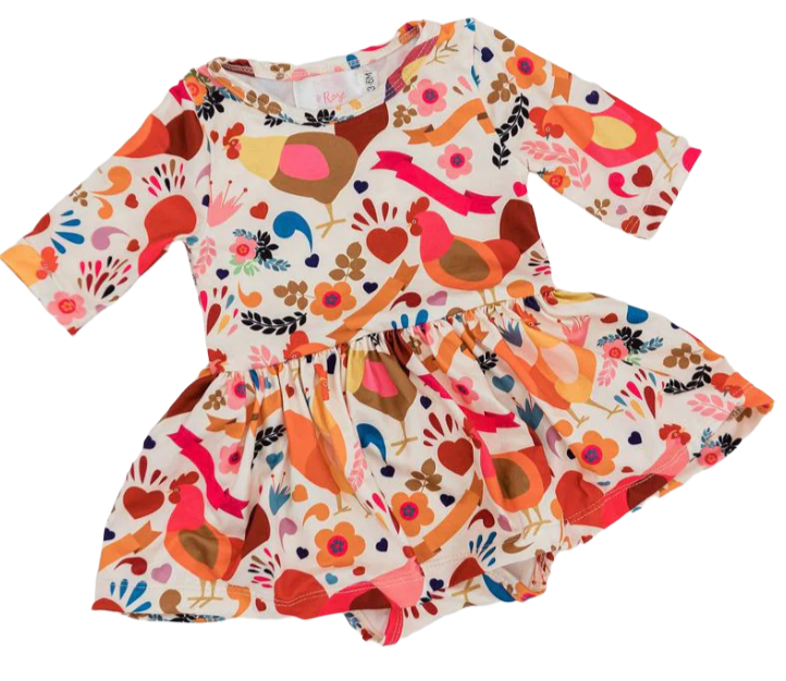 Little Hen Skirted Bodysuit