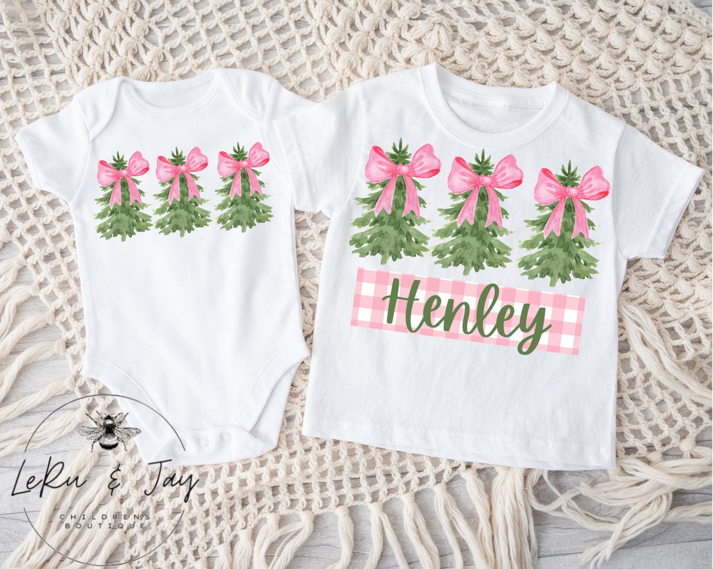 Pink Christmas Bow Tee