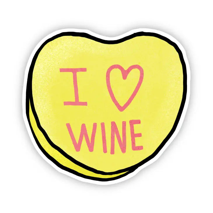I Love Wine Heart Sticker