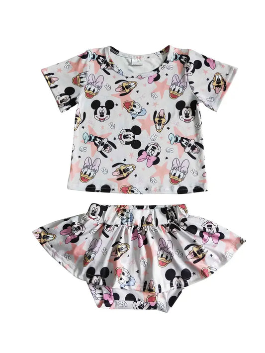 Mouse Friends 2 Piece Skirted Bloomer Set