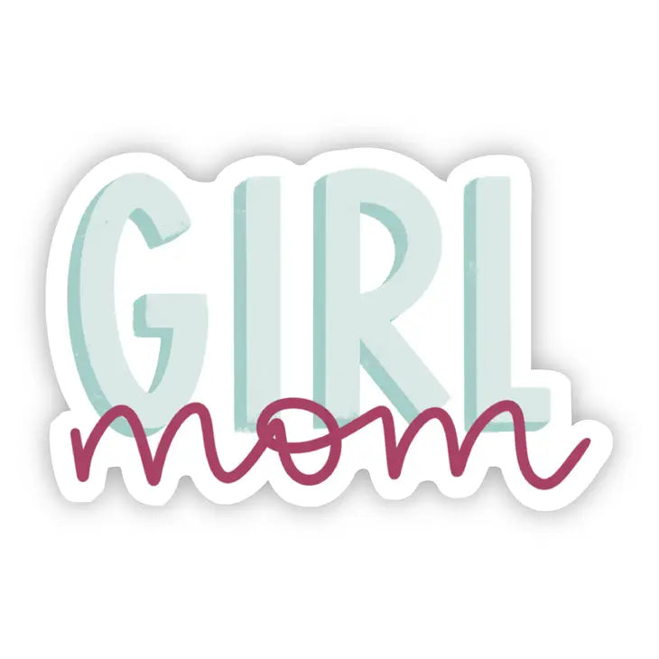 Girl Mom Teal and Fuschia Sticker