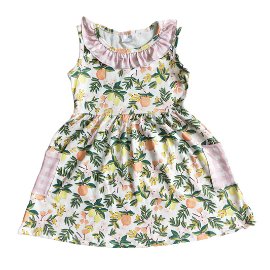 Garden Peaches Dress w/ Pockets