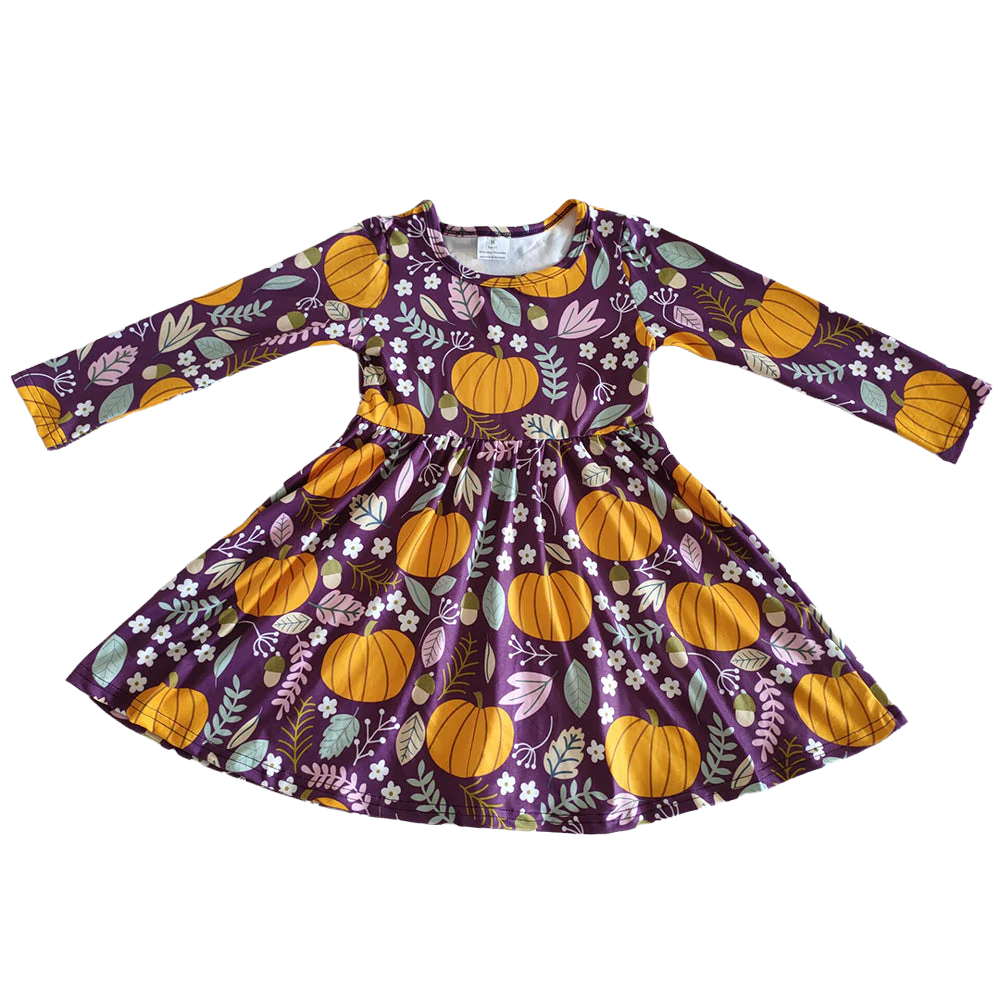 Pumpkin Patch Long Sleeve Twirl Dress